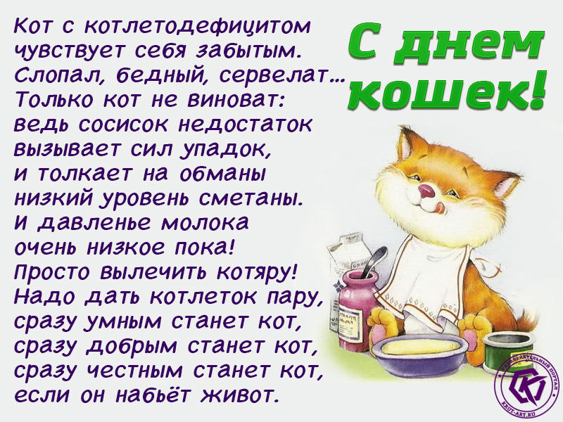 С днем кошек открытка