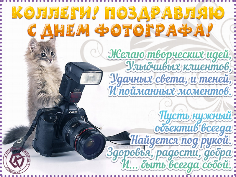 Поздравление коллегам на день фотографа