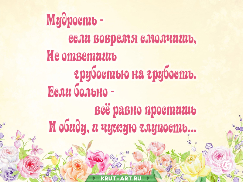Мудрость — если вовремя смолчишь