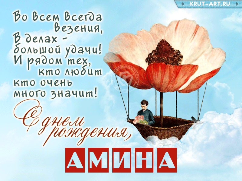 Картинка с днем рождения, Амина