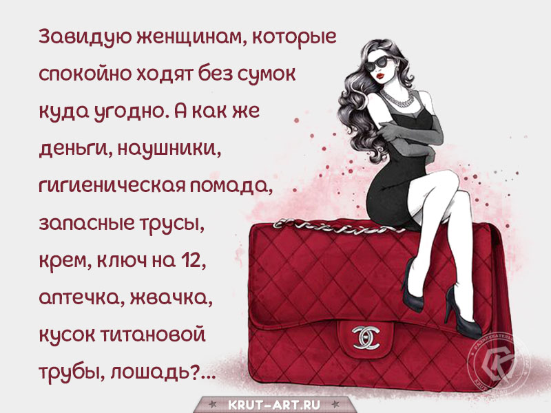 Смешная картинка про дамскую сумочку