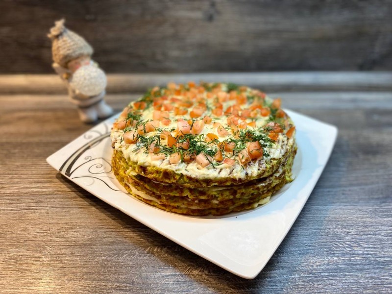 Кабачковый тортик, простой рецепт, но такой вкусный)