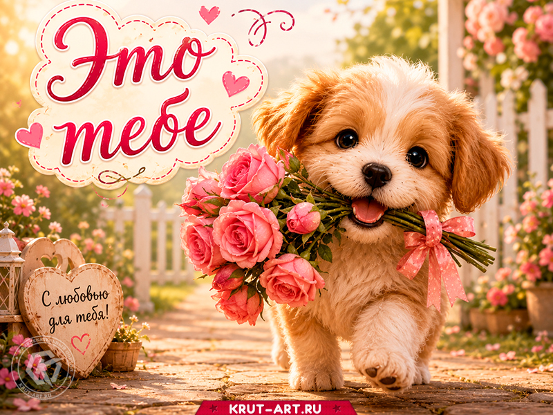Держи, это тебе! 💐🐶