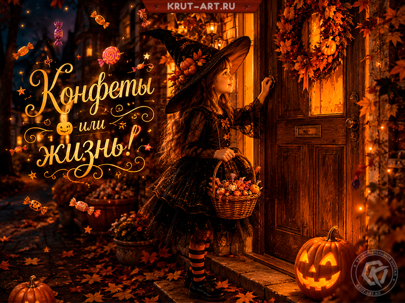 Хэллоуинская открытка для тебя! 🧙‍♀️🦇